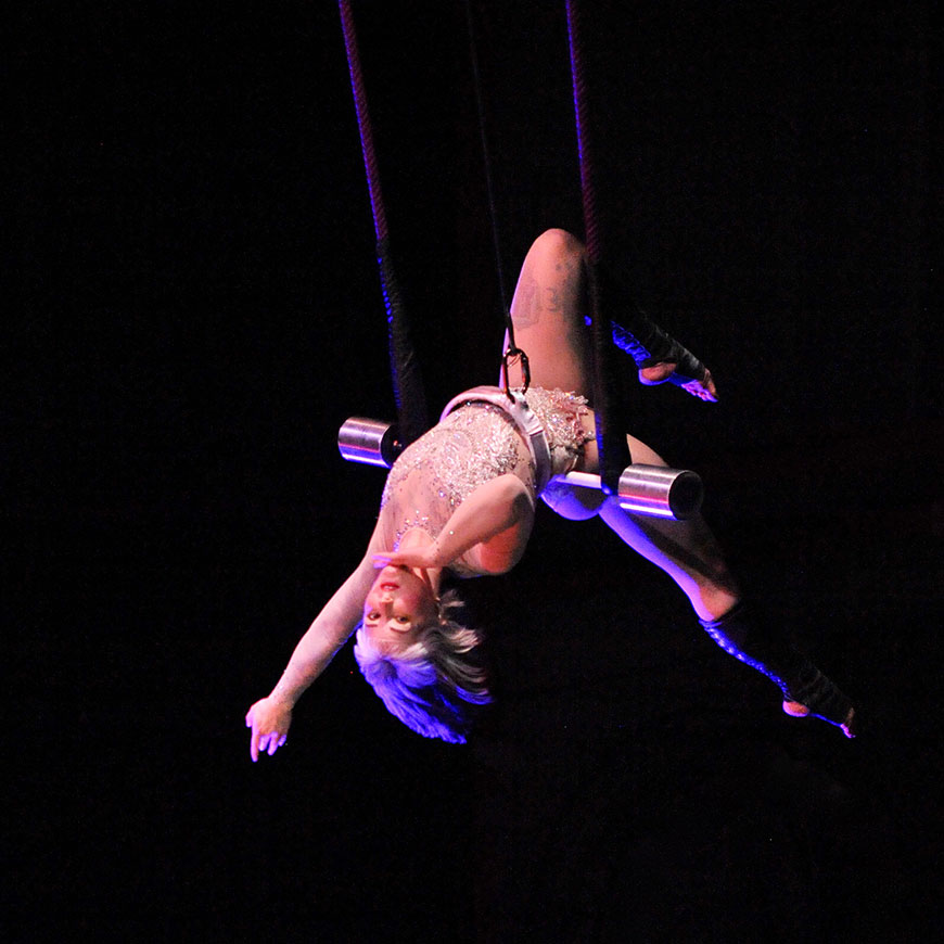 image of violet defiant performing